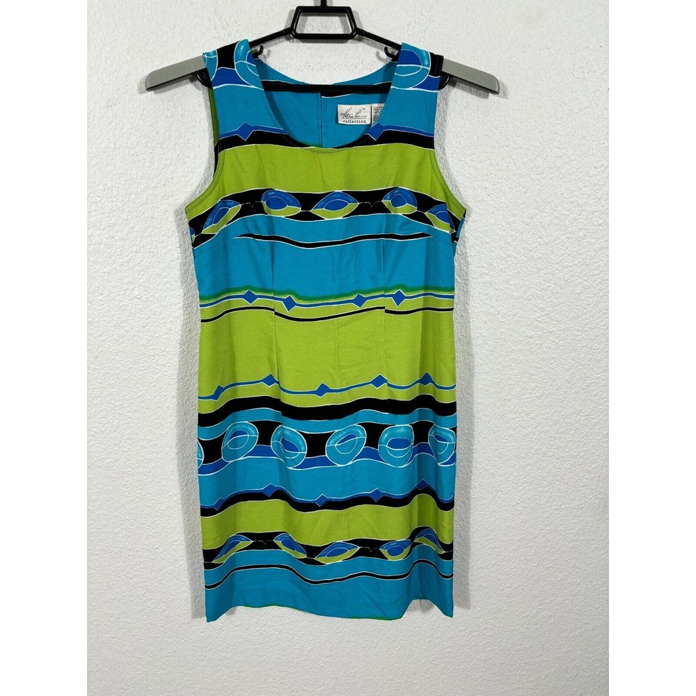 Vintage 90s Kathie Lee‎ Dress Womens Medium Multicolor Sleeveless Polyester Y2K